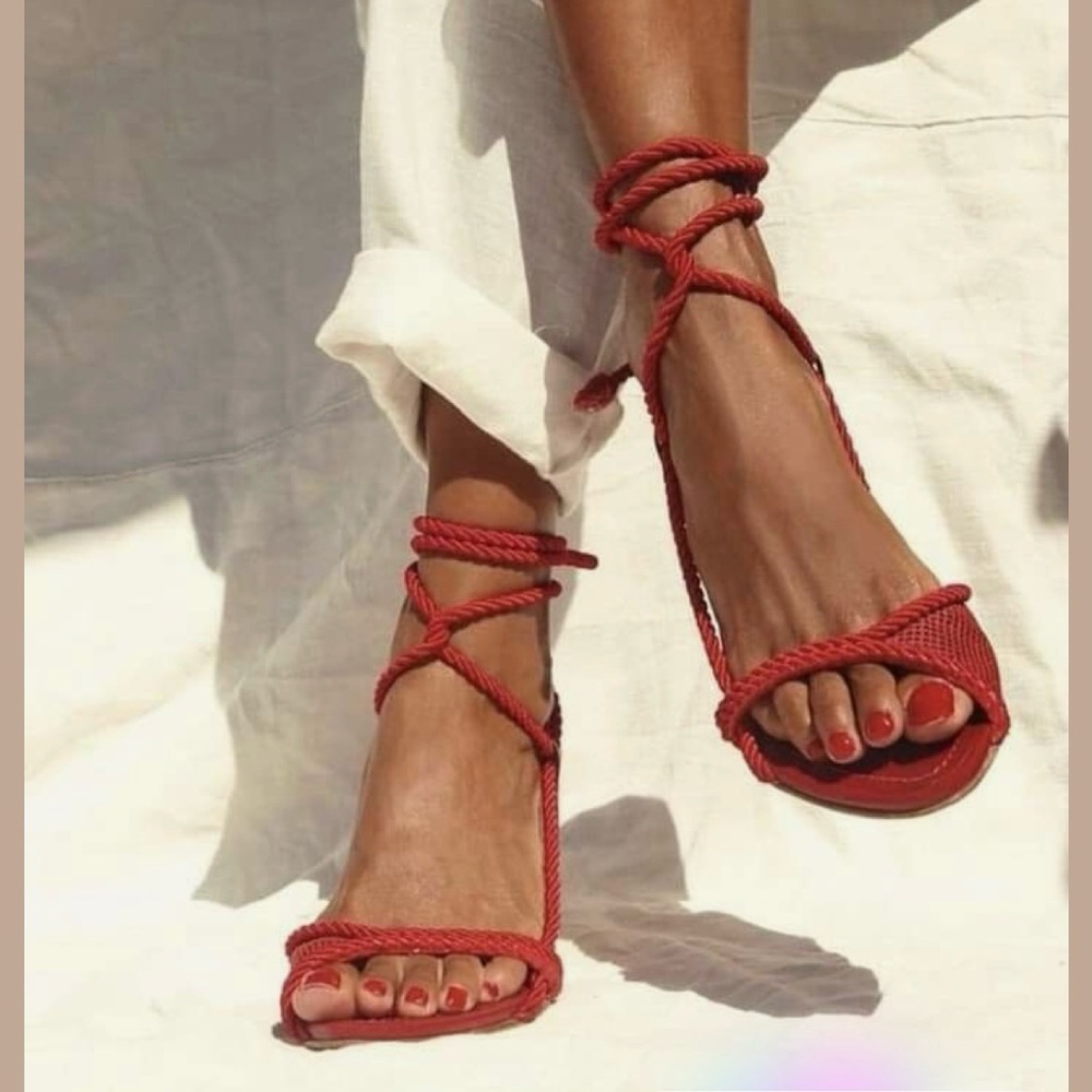 Red Sandals Gladiator Style Sandals - Picture 7 of 7